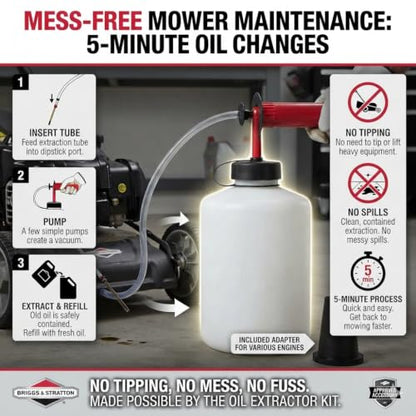 Briggs & Stratton 5430K Oil Extractor Kit - Genuine OEM No-Mess Vacuum Pump for Lawn Mowers, Snow Blowers & Generators, 1.6-Liter - size: 1.6-Liter