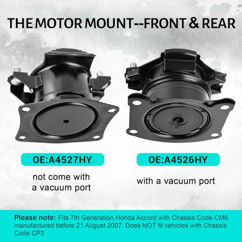 Engine Motor and Transmission Mount Kit Set of 6 - size: 2003-2008 Accord 3.0L