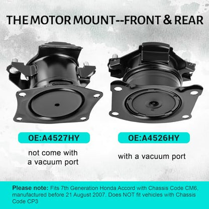 Engine Motor and Transmission Mount Kit Set of 6 - size: 2003-2008 Accord 3.0L