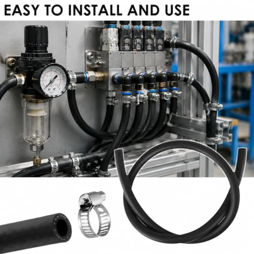 36''(1FT) 27232 11/32 Vacuum Hose with Clamps, (85 PSI) EPDM Vacuum Line, 2 - size: 36''(1FT)