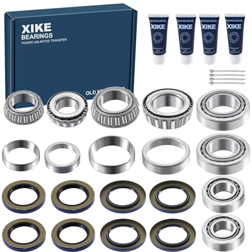 XiKe 4 Sets Boat Trailer Wheel Bearings 25580/25520 & 02475/02420 - size: 25580/20 ＆ 02475/20 + Seal ID 2.125'' ＆ 2.250'', style: Pack 4 Set