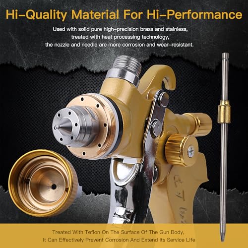 HVLP Automotive Spray Gun Kit, 10pcs 600ML Disposable Paint Cups - color: yellow