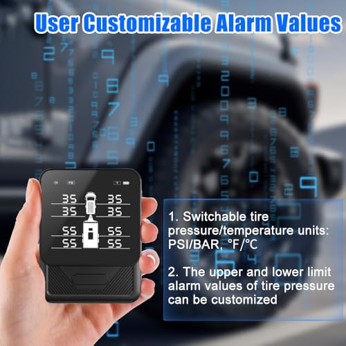 RV Tire Pressure Monitoring System TPMS w/8 Sensors(0-108 PSI) - size: 8 Sensors