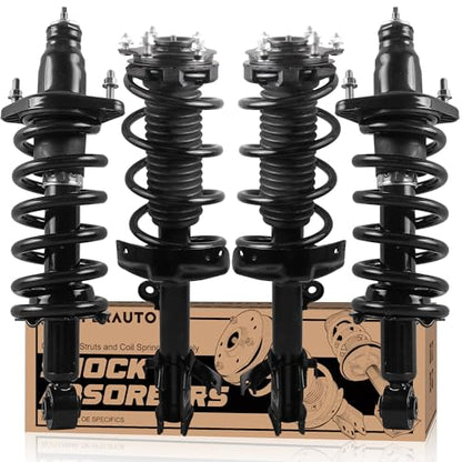 KUIPERAUTO Front and Rear Complete Strut Coil Spring Assembly Compatible for Honda CR-V 2007 2008 2009 2010 2011 (Set of 4) 11605 11606 172497R 172497L - size: 4x Front+Rear Struts, style: 2007-2011