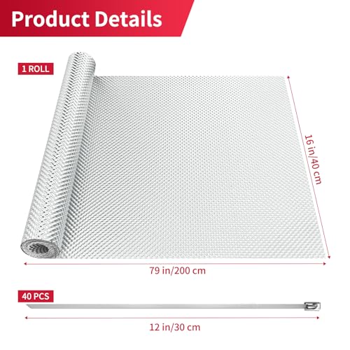Exhaust Heat Shield, Aluminum, Automotive, 16" x 79" Roll - size: 16" x 79"