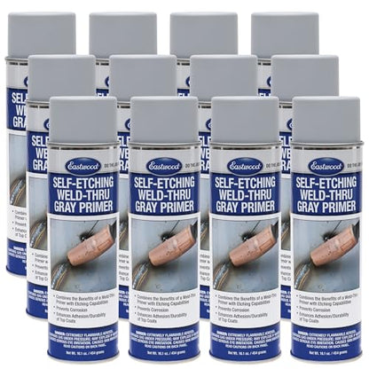 Eastwood Durable Organic Binders Self Etching Weld Thru Gray Aerosol Primer 16.1 oz | 12 Pack
