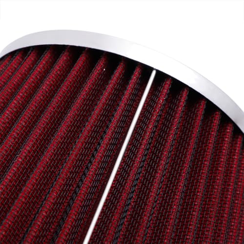 3In 76mm Washable Dry Clamp-On Cone Air Filter, Red - size: 3"