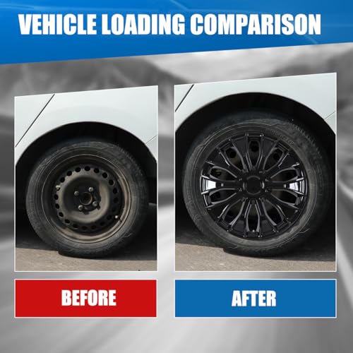 Winjet 16 inch Universal Hubcaps for Steel Wheel Rims Cover,Snap On Car Truck SUV Wheel Rim Covers,Steel ABS+PC Material Set of 4(16 inch,Black Lacquer) - color: Black Lacquer (5086-BL-16), size: 16 inch