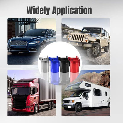 Thick Shell Baffled Oil Catch Can Coolant Fuel Catch Can Reservoir Kit - Red - color: Red