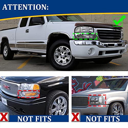 APSVE Headlight + Bumper Lights Kit for 1999-2006 GMC Sierra 1500 2500 3500 - color: Chrome Clear