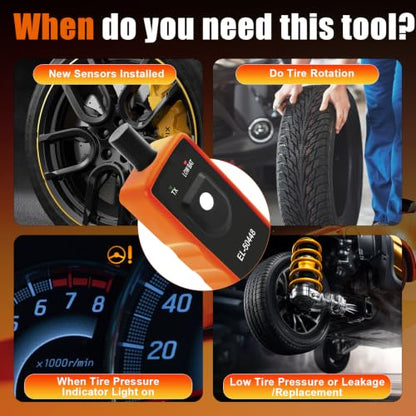 TPMS Relearn Tool w/4Pcs Tire Valve Stem Cap,TPMS Reset Tool for GM Vehicle - size: No Battery