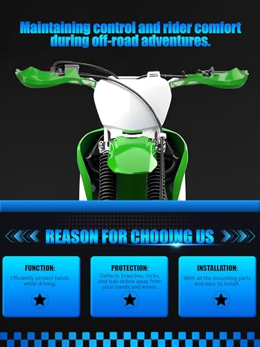 JFG RACING Dirt Bike Handguards Universal for 7/8" and 1 1/8" Handle Bar - color: green