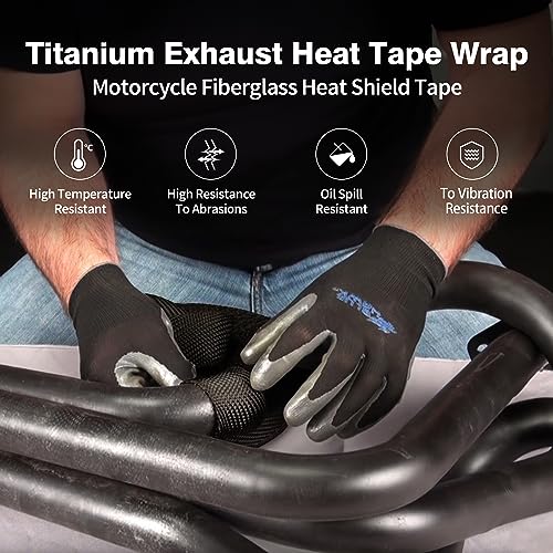 NEZUIBAN Exhaust Wrap 2" x 16FT, High Temp Header Wrap with 6 Stainless Steel Ties - color: Black 2''x16'