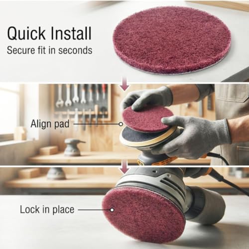 20 Pcs 5" Drill Brush Scrubber Scouring Pads (400#) - style: Red - 400#