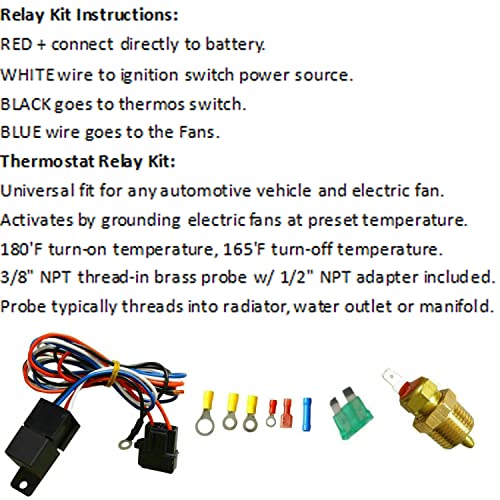 3 Row Aluminum Radiator Shroud Fan Relay for 1971-1990 Chevy Chevelle Impala Caprice Malibu C10 C20 C30 K10 K20 K30 Suburban Pickup GMC Jimmy Buick Lesabre