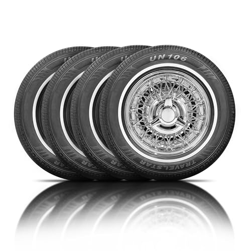Set of 4 (FOUR) Travelstar UN106 185/75R14 18mm White Wall Radial Tire - size: 185/75R14