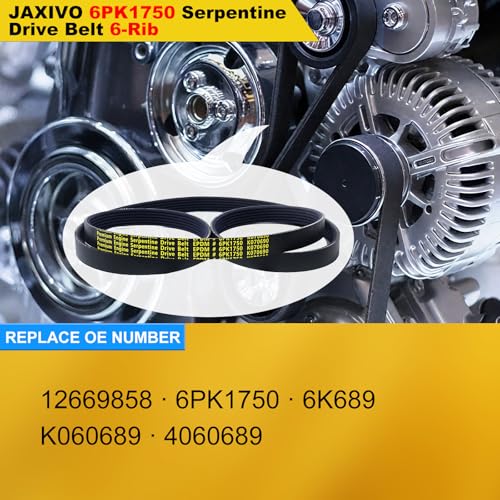 12669858 Serpentine Belt V-Ribbed Drive Belt Compatible with 19-26 Silverado/Sierra 1500 V8 5.3L 6.2L,21-26 Tahoe Suburban Escalade ESV Yukon XL V8 6.2L,Replace 6PK1750 - size: 6PK1750-1750mm