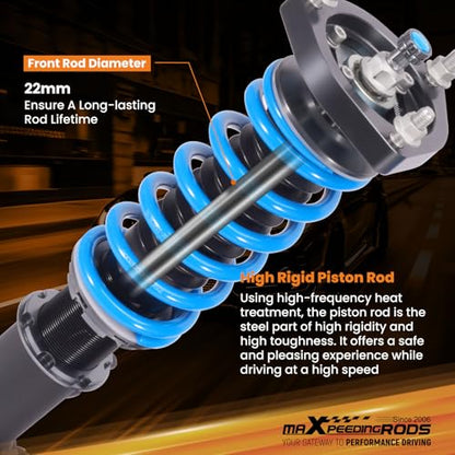 maXpeedingrods Coilover for Mazda CX-3 2016-2021, 24 Levels Damper Adjustable Coilovers Suspension Kit, Height Adjustable T6 Upgraded Lowering Kits Blue