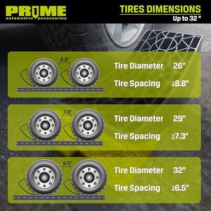 PRIME 1 RV Camper Levelers 6-Inch, 2 Packs Heavy Duty Wheel Chock Ramp for RVs, Campers & Trailers, Tire Stop Block & Trailer Wheel Stop – Honeycomb Grip, Anti-Slip Base for Cars, Trucks, SUVs - size: Height to 6 inch