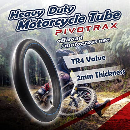 PIVOTRAX 70/100-19 (2.75/3.00-19, 80/100-19) 19" Heavy Duty E-Bike Electric Dirt Bike Inner Tube - 2 mm Thickness-TR4 Valve- Fits Most 3.00-19 MX Tires, Surron LightBee X, UltraBee, Talaria, EridePro - size: 70/100-19 (2.75/3.00-19)