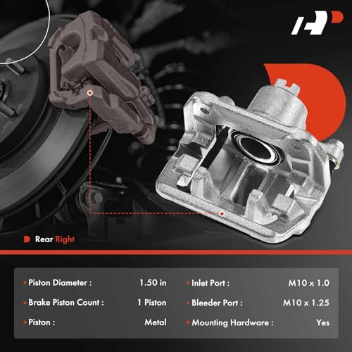 A-Premium Rear Right Passenger Side Disc Brake Caliper with Bracket - style: Rear Passenger