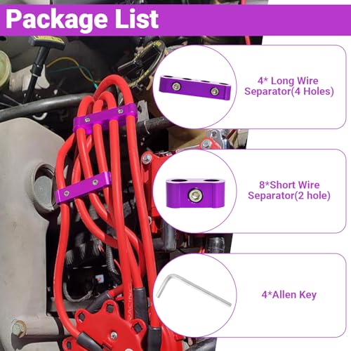 CVILL 12-Piece Spark Plug Wire Separator and Holder Set (Violet) - color: Violet