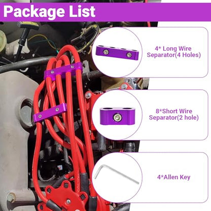 CVILL 12-Piece Spark Plug Wire Separator and Holder Set (Violet) - color: Violet