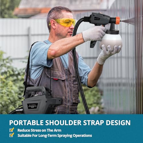 Tilswall Paint Sprayer, 800W HVLP Electric Spray Paint Gun (Dark Gray) - color: Dark Gray