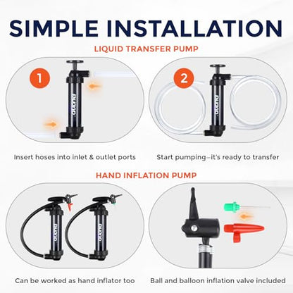 3 GPM Manual Siphon Pump for Gas, Diesel, Oil with Air Pump