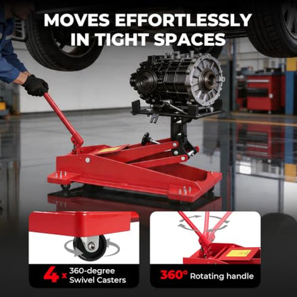 2000 lb Hydraulic Transmission Jack, 7.87"-29.7" Low Profile Lift