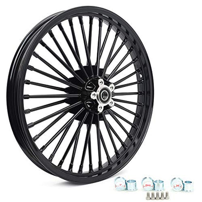 TOFR 21x2.15 16x5.5 Fat Spoke Wheels Black For Harley Dyna FXD FXDB 08-17 - color: 21x2.15 16x5.5 Black, size: Dyna 2008-2017