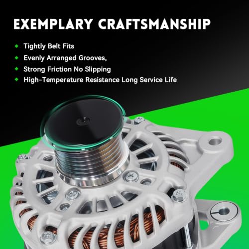 11343N Alternator 110Amp for Nissan Sentra 2007-2010 2.0L, NV200 2013-2014 2.0L, for Versa 2007-2009, Tiida 2007-2011 1.8L, Replace OE 40048098 A2TG0881 23100EL010 23100JD200 AMT0191 - size: 11343N