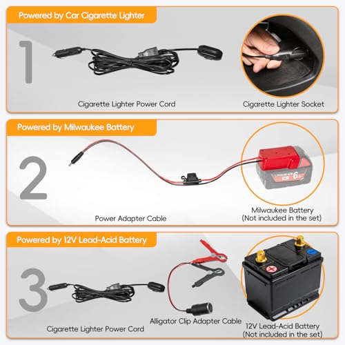 24V 120GPH Fuel Transfer Pump Set with Upgraded Carrying Case & Battery Adapter, Compatible with Milwaukee M18 Battery, for Vehicles, Boats(120GPH 24V, Pump with Red Adapter) - color: 120GPH 24V, size: Carrying Case Set with Red Adapter