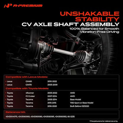 A-Premium Front Driver or Passenger Side CV Axle Shaft Assembly - style: Front Driver or Passenger Side