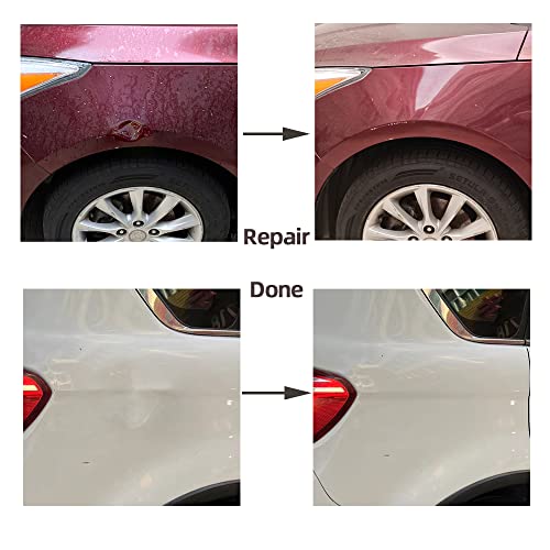 67pcs/Set Car Paintless Dent Removal Kit, Auto Fender Damage Repair Big Curved Rod Crowbar Puller Lifter Rods Tools with Glue Tabs, Glue Sticks, Leveling Tools and more for Car Body Dent Repair