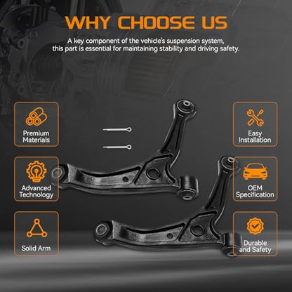 Front Lower Control arms with Ball Joint Compatible with Honda Odyssey 1999 2000 2001 2002 2003 2004 Both Driver & Passenger Side K620325 K620326