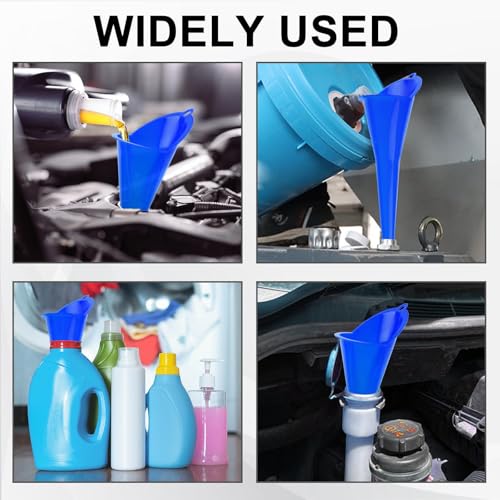 Long-Neck Oil Funnel for Automotive – Multi-Function Plastic Funnel for Oil, Gas & Lubricants – Universal Car Accessory (Blue (1-Pack)) - color: Blue (1-Pack)