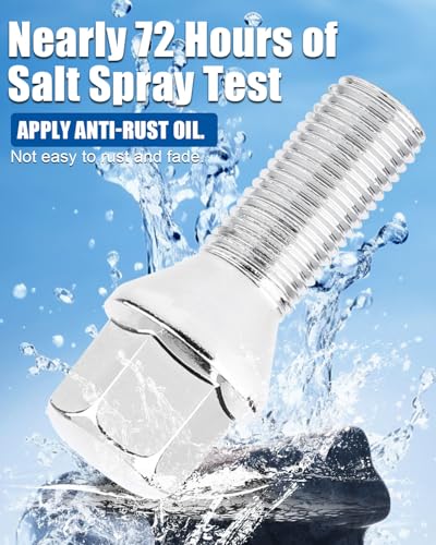 GAsupply M14x1.5 Lug Bolts 28mm Shank, 17mm Hex Conical Seat Chrome, 20pcs - color: Silver, size: 28mm Shank Acron Seat
