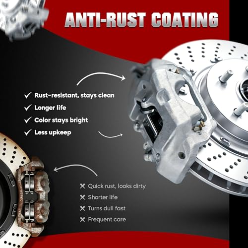 Rear Disc Brake Caliper Assembly with Bracket fit for 1999-2002 Chevrolet Silverado 1500, 1999-2002 GMC Sierra 1500, 2000-2001 Chevrolet Tahoe, 2000-2001 Chevrolet Suburban 1500, 2PC 18-B4726 18-B4727