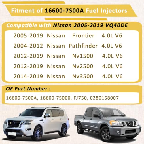 2005-2019 Frontier & Pathfinder 4.0 Fuel Injectors