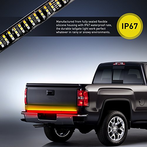 Nilight 60 Inch Truck Tailgate Light Bar Triple Row 504 LEDs - color: 60" Tailgate Light Strip Red/White/Amber Triple Row
