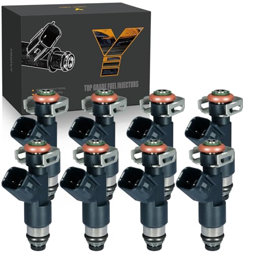 Upgraded Fuel Injectors 12594512 fit for Chevy Tahoe Avalanche Express Silverado Suburban 1500 2007-2009, fit for GMC Yukon Sierra Savana 2007-2009, V8 5.3L Flex, FJ977 (8) - color: Black
