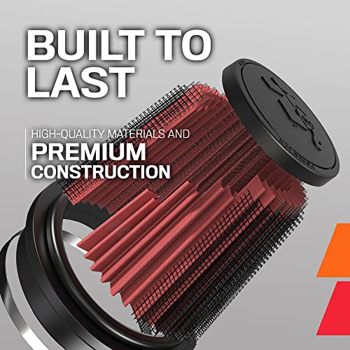 K&N High-Flow Original Lifetime Universal Clamp-On Air Filter: High Performance, Premium: Flange Diameter: 4 In, Filter Height: 5.5 In, Flange Length: 1.125 In, Shape: Round Tapered, RG-1001RD