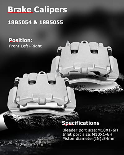 cciyu Front Left & Right Disc Brake Calipers w/Bracket 18B5054 18B5055 - size: Front[18B5054+18B5055]