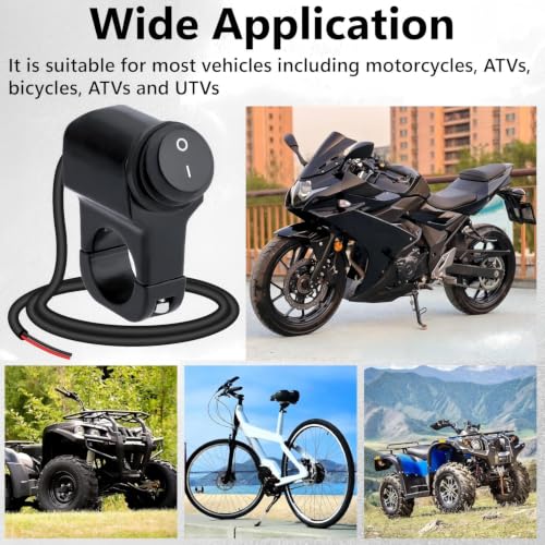 Motorcycle Handlebar Switch 12V, Waterproof Motorcycle Light Toggle Switch - color: 1 PC