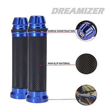 DREAMIZER Motorcycle Handlebar Grip Gel Brake Handle Rubber 7/8" Handle Grips Compatible with CRF EXC YZF Protaper Pro Taper Motorcross Dirt Pit Bike - Blue - color: Blue