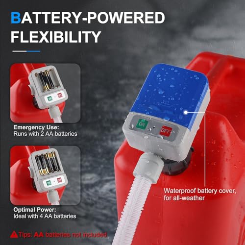 3.2GPM Portable Fuel Transfer Pump with Auto-stop Sensor, Blue - color: Blue