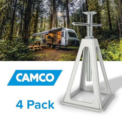 Camco Aluminum Stack Jacks — Stabilize & Position Your RV, Trailer Or Camper —Supports Up to 6,000 lb — Extends 11" - 17" — Pack of 4 (44560) - style: Pack of 4