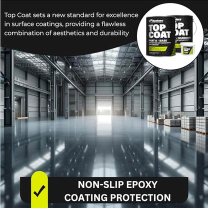 Slip Doctors Top Coat Clear Non-Skid Urethane Protective Coating for Epoxy Flake Systems, Garages and Warehouse Floors - 1 Gallon, Gloss