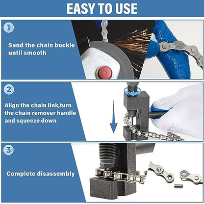 Motorcycle Chain Breaker Tool Kit, 18-Piece Chain Rivet Tool Set